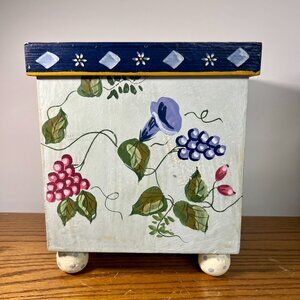 Vintage Artisan Painted Large Wood Stacking/Nesting Box